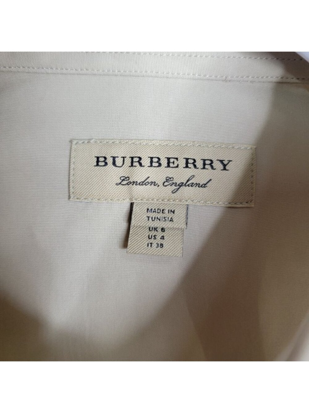 Burberry London Womens Button Front Shirt Blouse Stone Beige Size US 4 Designer - Picture 3 of 7